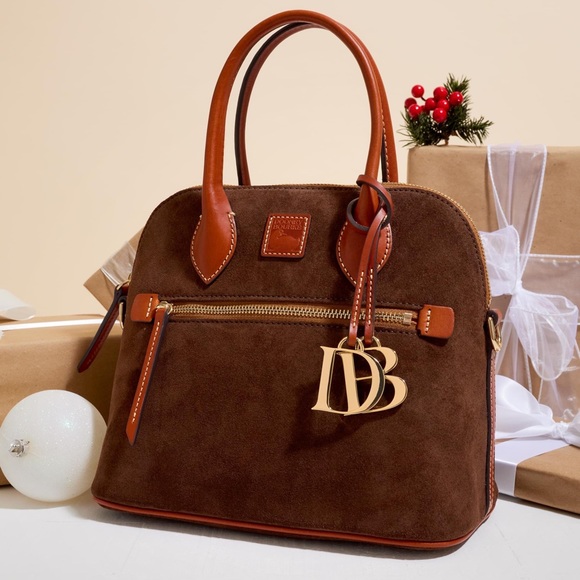 Dooney & Bourke Handbags - 🛍️SALE🛍️DOONEY & BOURKE Suede Collection Domed Satchel Bag Suede Leather 🆕🏷